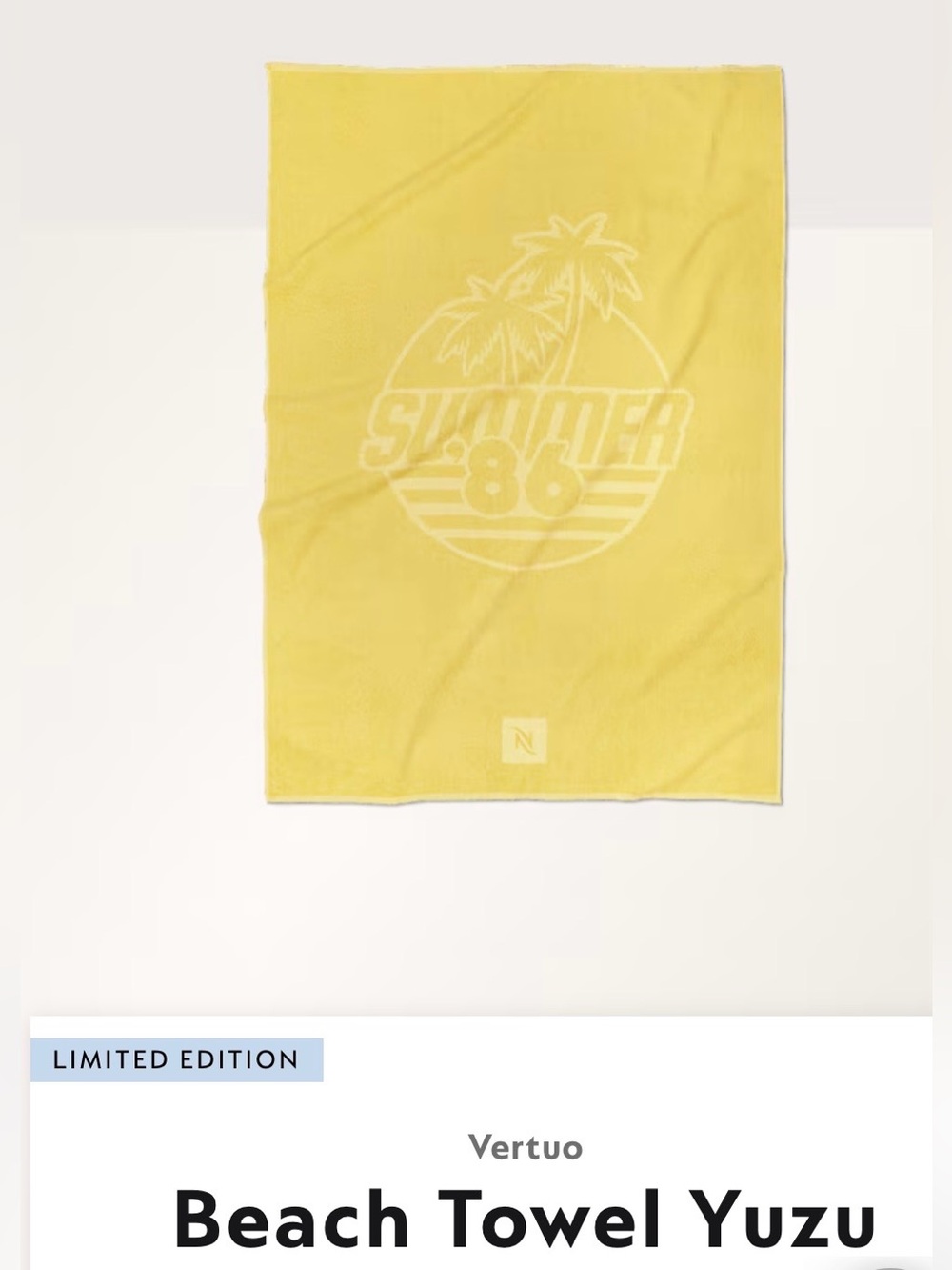 Nespresso Beach Towel Yuzu Special Edition 2026 NWT